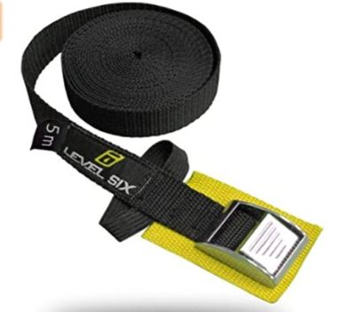5m Webbing Tie-Down Strap - Nylon Webbing Accessory Strap - Yellow - OS